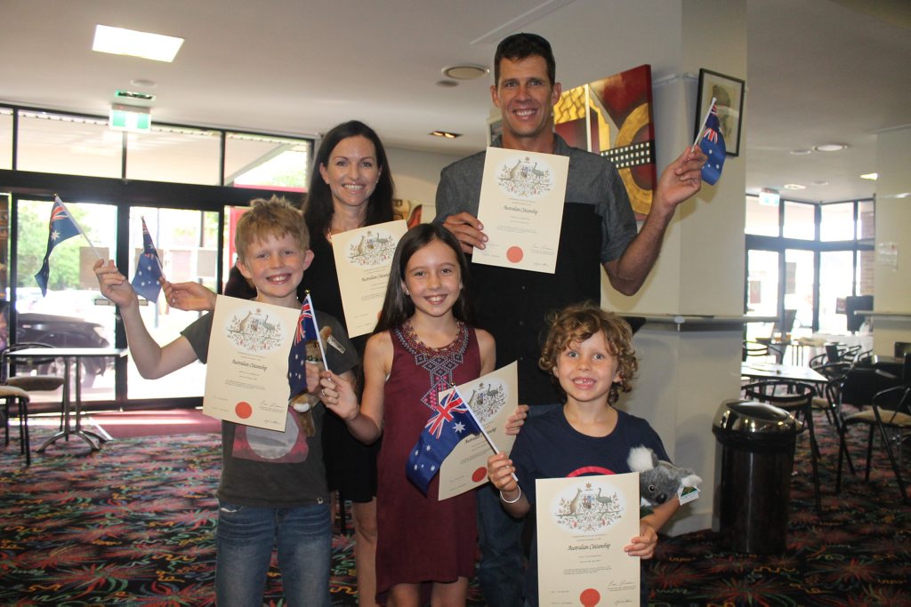 Sharon and Simon Summerton with their children Shana, 11, Jordan, 9, and Alex, 6. Photo Lucy Smith / Daily Mercury
